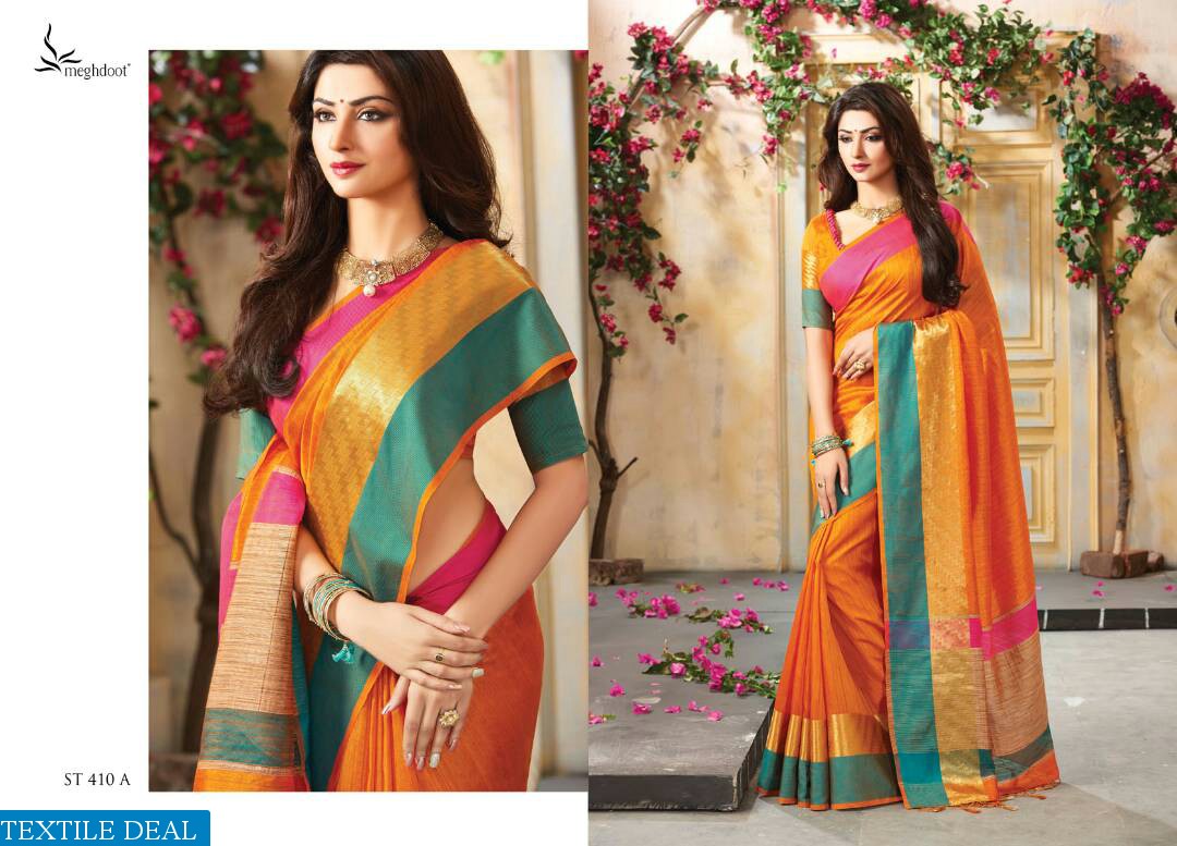 meghdoot Tassels Wholesale Cotton Silk Ethnic Saree